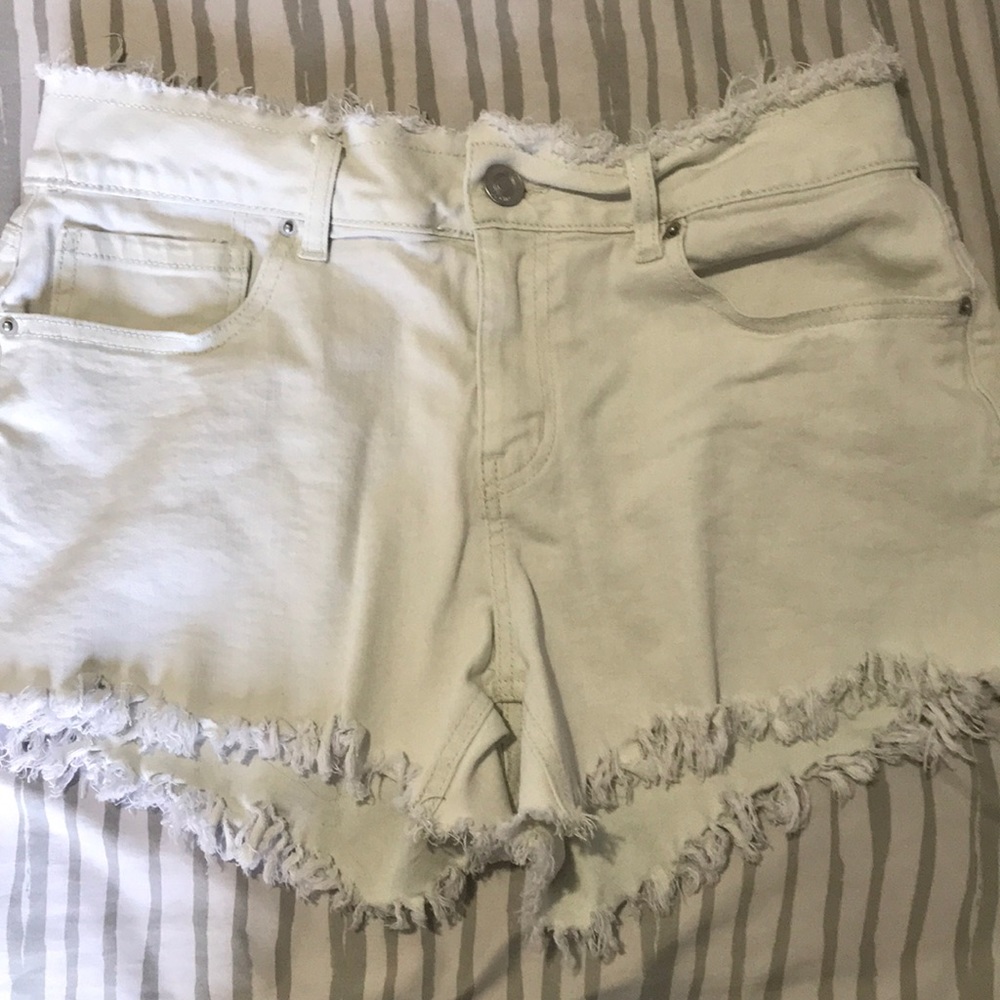 Off white denim shorts